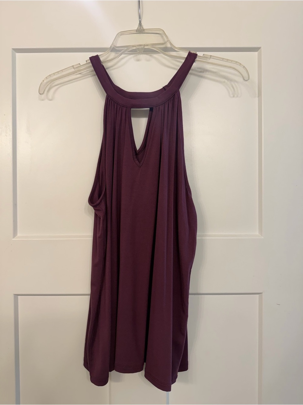 Market & Spruce Plum Halter Keyhole Tank Top
